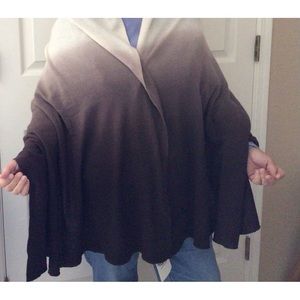 100% Cashmere Shawl in three shades, cream to brown. 29” x 70”.